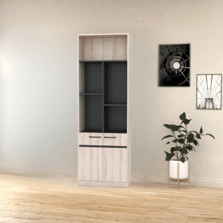 ตู้โชว์อเนกประสงค์ WISDOM DESIGN FURNITURE รุ่น CB-623 60 ซม. สีโซลิค/กราไฟท์_3